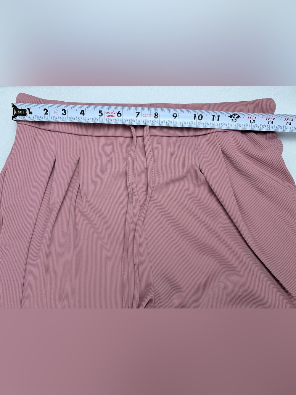 PRETTY GARDEN Women's Dusty Pink Ribbed Short Sleeve Top & Wide Leg Pants Set L - Picture 10 of 12